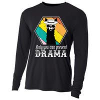 Funny Drama Llama Only You Can Prevent Drama Vintage Llama Cooling Performance Long Sleeve Crew