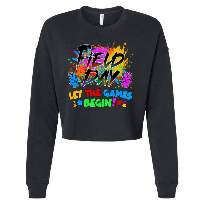 Field Days Let The Games Begin! Cropped Pullover Crew