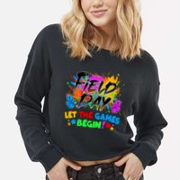 Field Days Let The Games Begin! Cropped Pullover Crew