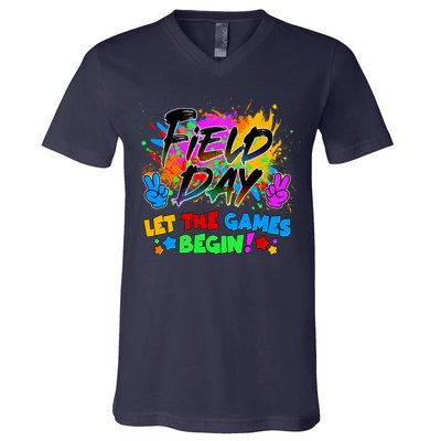 Field Days Let The Games Begin! V-Neck T-Shirt
