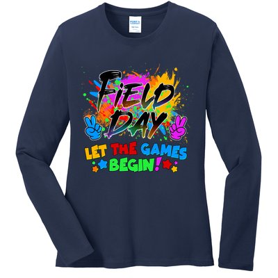 Field Days Let The Games Begin! Ladies Long Sleeve Shirt