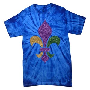 Fleur De Lis Glitter Effect Mardi Gras 2018 Gift Tie-Dye T-Shirt