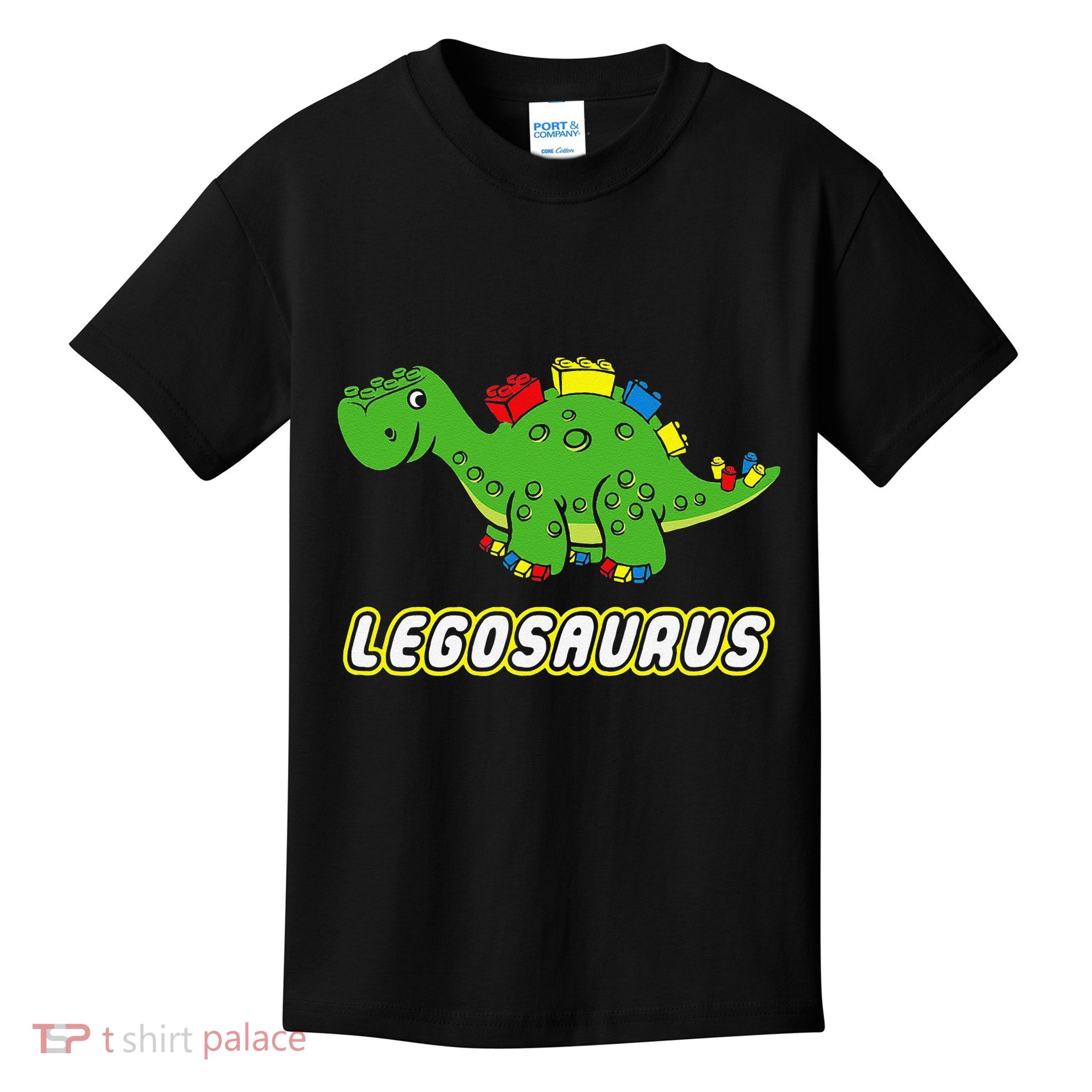 funny dinosaur Legosaurus Legos Saurus dino Kids T-Shirt