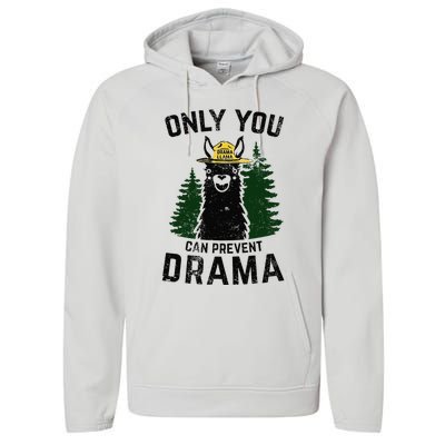 Funny Drama Llama Only You Can Prevent Drama Sarcastic Lover Performance Fleece Hoodie