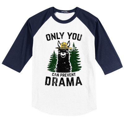 Funny Drama Llama Only You Can Prevent Drama Sarcastic Lover Baseball Sleeve Shirt