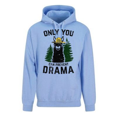 Funny Drama Llama Only You Can Prevent Drama Sarcastic Lover Unisex Surf Hoodie