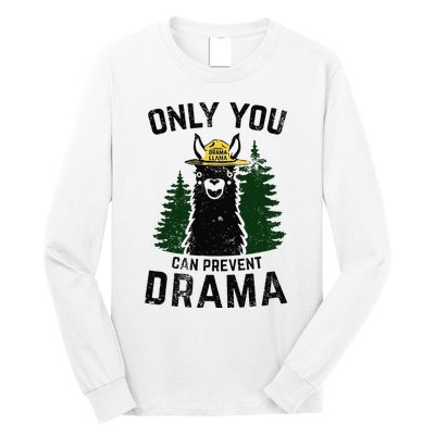 Funny Drama Llama Only You Can Prevent Drama Sarcastic Lover Long Sleeve Shirt