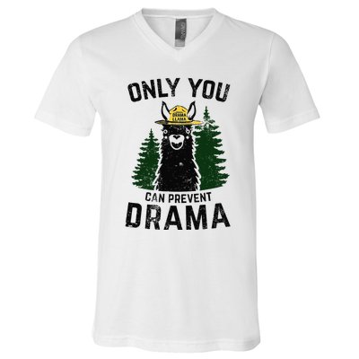 Funny Drama Llama Only You Can Prevent Drama Sarcastic Lover V-Neck T-Shirt