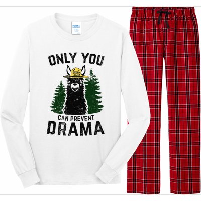 Funny Drama Llama Only You Can Prevent Drama Sarcastic Lover Long Sleeve Pajama Set