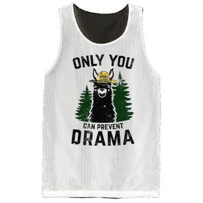 Funny Drama Llama Only You Can Prevent Drama Sarcastic Lover Mesh Reversible Basketball Jersey Tank