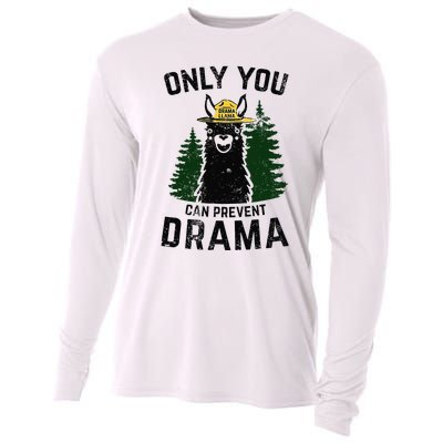 Funny Drama Llama Only You Can Prevent Drama Sarcastic Lover Cooling Performance Long Sleeve Crew