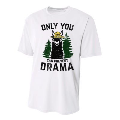 Funny Drama Llama Only You Can Prevent Drama Sarcastic Lover Performance Sprint T-Shirt