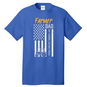 Farmer Dad Like Normal Only Cooler Us Flag Tall T-Shirt