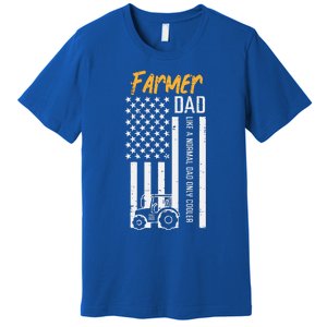 Farmer Dad Like Normal Only Cooler Us Flag Premium T-Shirt