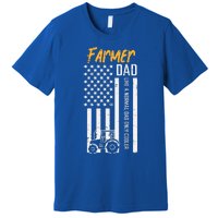 Farmer Dad Like Normal Only Cooler Us Flag Premium T-Shirt