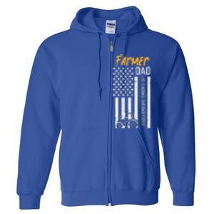 Farmer Dad Like Normal Only Cooler Us Flag Full Zip Hoodie