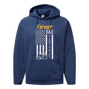 Farmer Dad Like Normal Only Cooler Us Flag Performance Fleece Hoodie