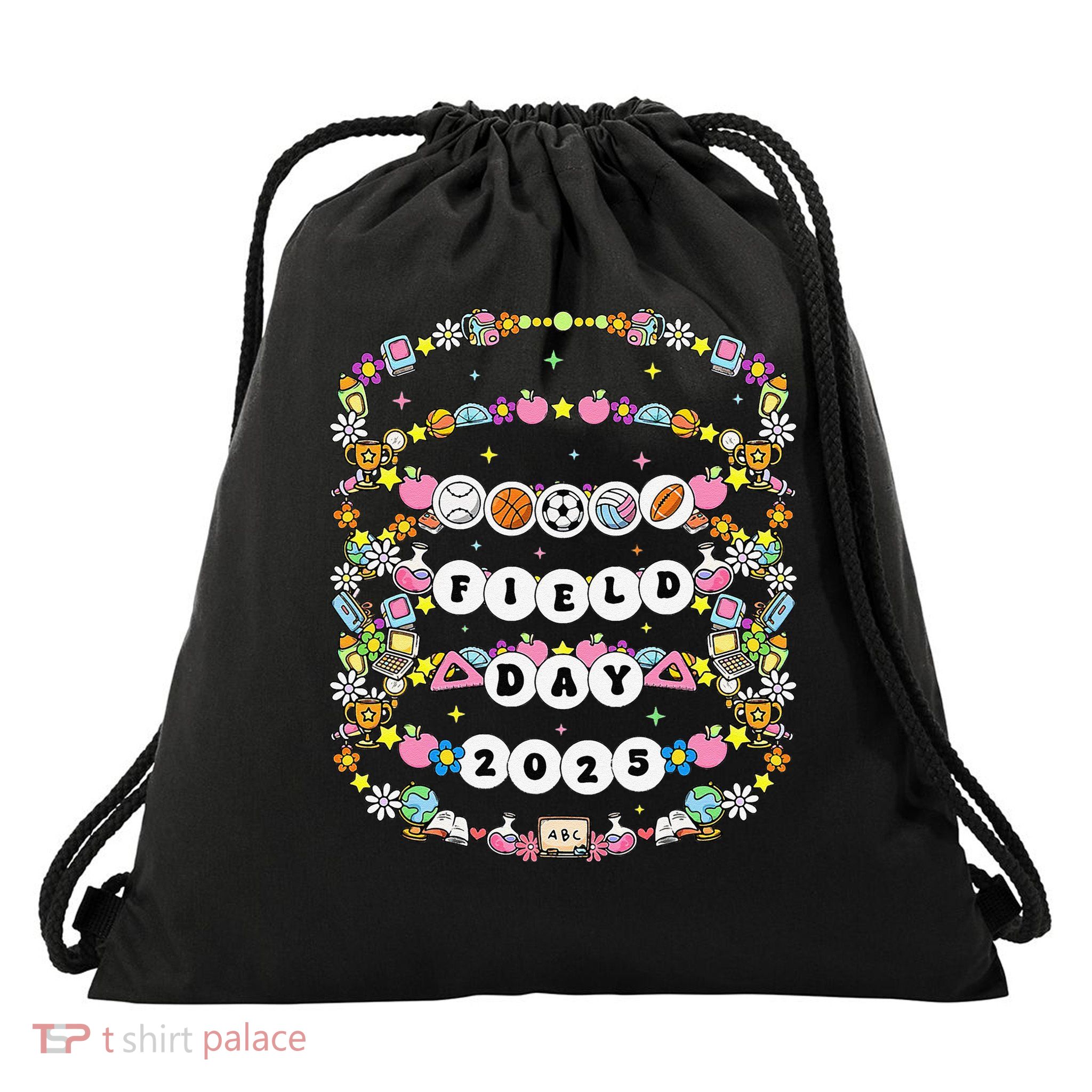 Field Day Let The Games Begin Friendship Bracelet Sports Drawstring Bag
