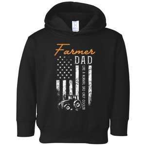 Farmer Dad Like A Normal Dad Only Cooler USA Flag Farming Toddler Hoodie