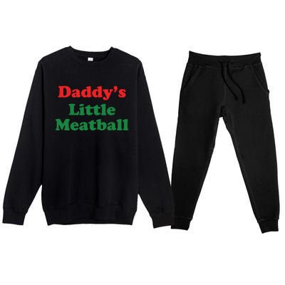 Funny Daddy Little Meatball Premium Crewneck Sweatsuit Set