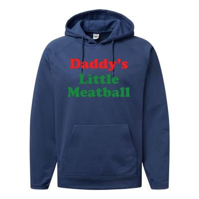 Funny Daddy Little Meatball Performance Fleece Hoodie