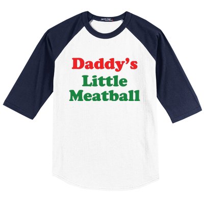 Funny Daddy Little Meatball Baseball Sleeve Shirt