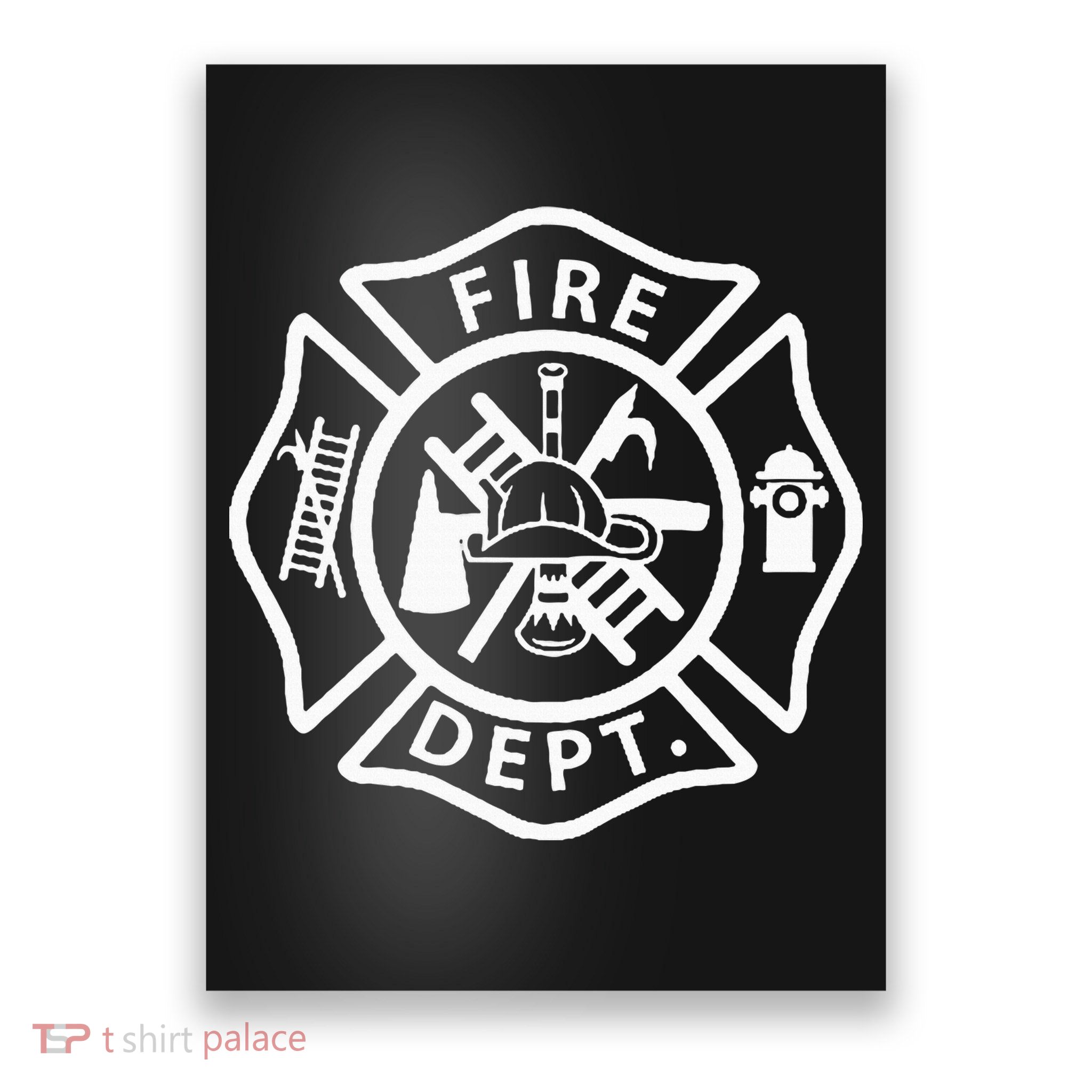Fire Department Logo Uniform Fireman Symbol Firefighter Gear Poster