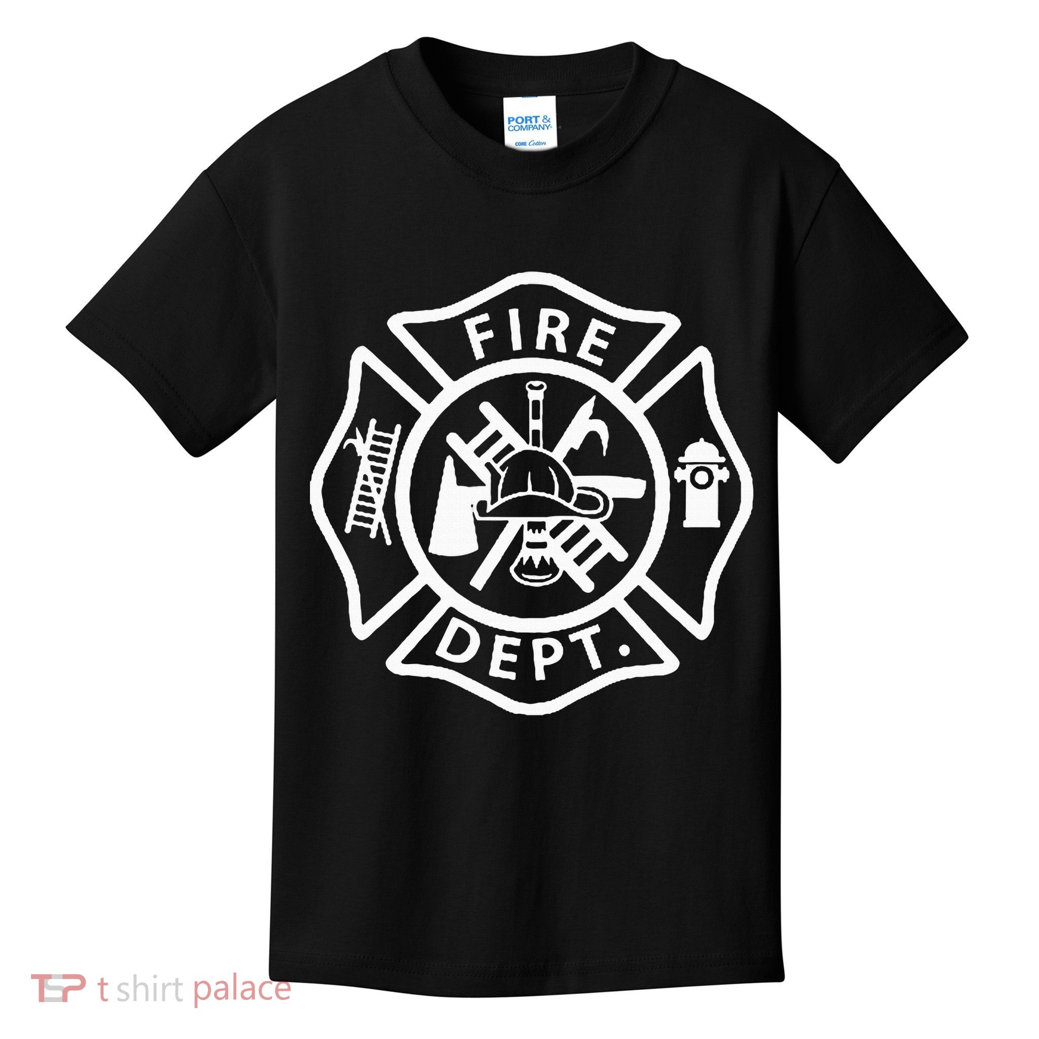 Fire Department Logo Uniform Fireman Symbol Firefighter Gear Kids T-Shirt