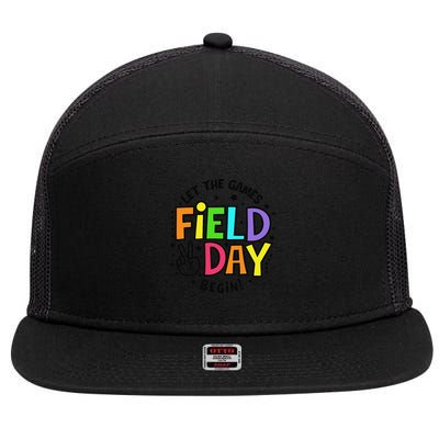 Field Day Let The Games Begin 2025 Teachers 7 Panel Mesh Trucker Snapback Hat