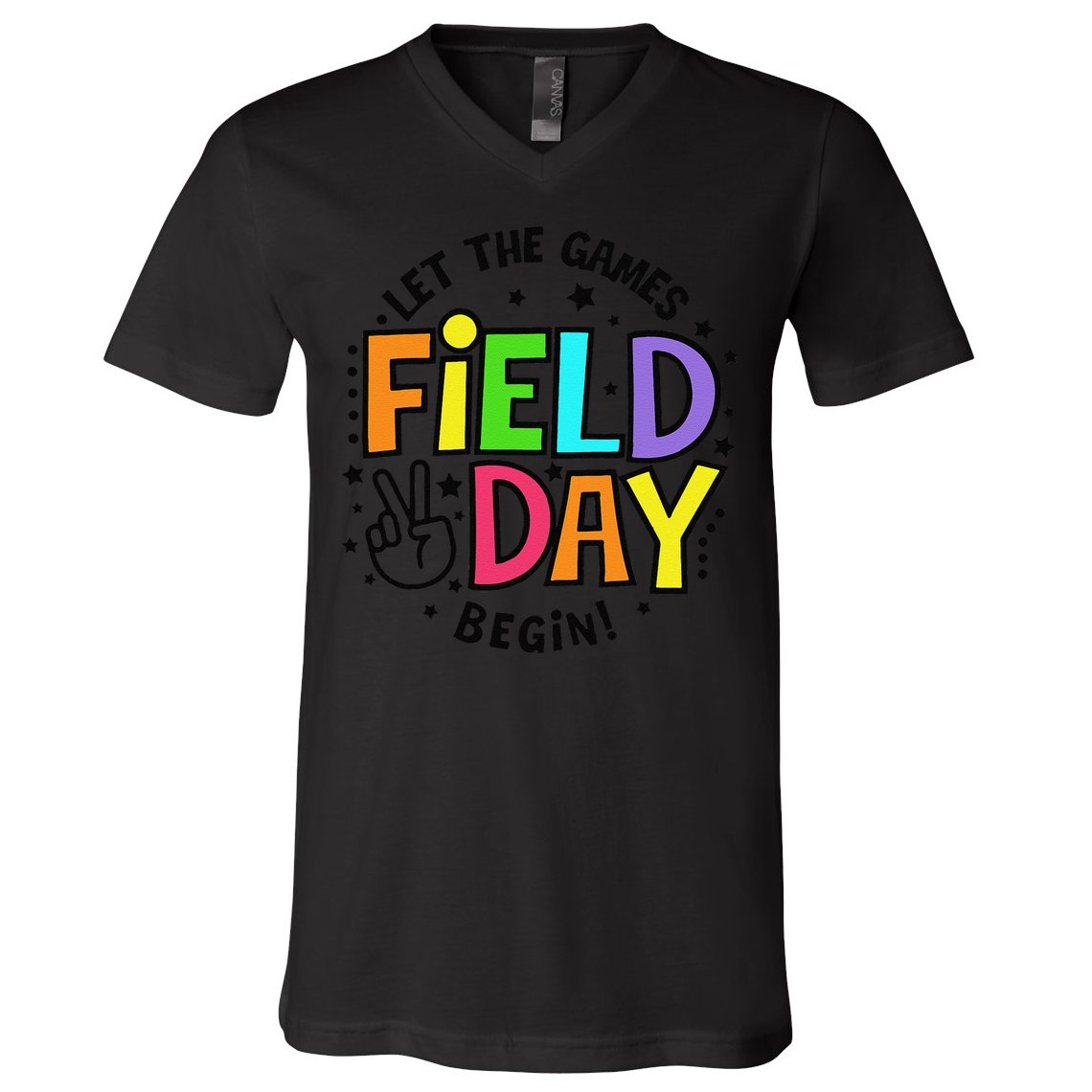 Field Day Let The Games Begin 2025 Teachers V-Neck T-Shirt