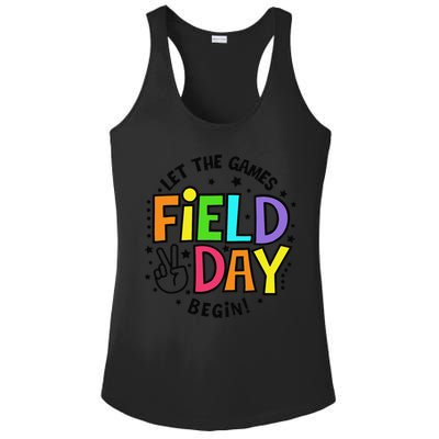 Field Day Let The Games Begin 2025 Teachers Ladies PosiCharge Competitor Racerback Tank