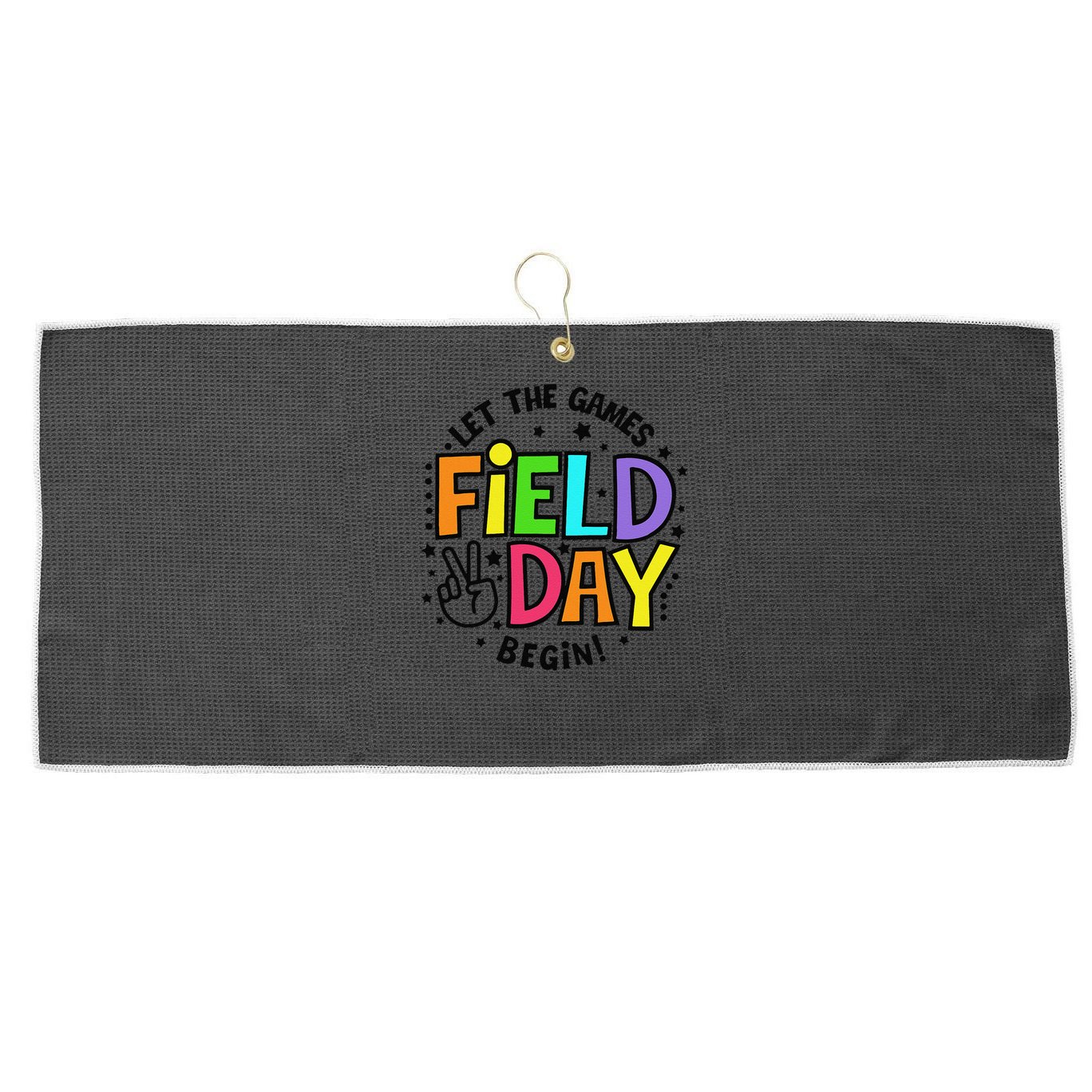 Field Day Let The Games Begin 2025 Teachers Large Microfiber Waffle Golf Towel
