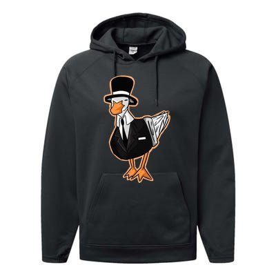 Funny Duck Lover Gift Performance Fleece Hoodie