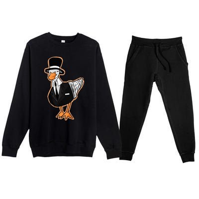 Funny Duck Lover Gift Premium Crewneck Sweatsuit Set