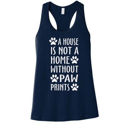 Funny Dog Lover Funny Paw Prints Funny Dog Quote Women's Racerback Tank