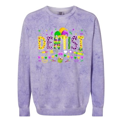 Funny Dentist Lover Mardi Gras Carnival Party Cute Gift Colorblast Crewneck Sweatshirt