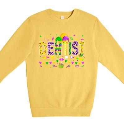 Funny Dentist Lover Mardi Gras Carnival Party Cute Gift Premium Crewneck Sweatshirt