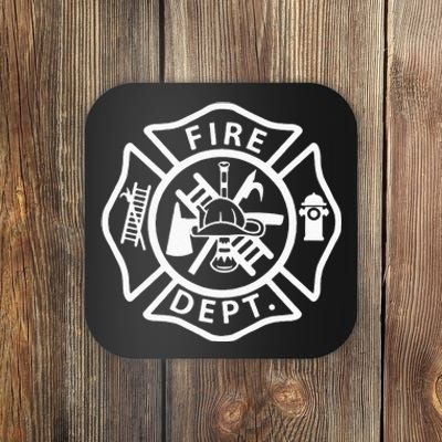 Fire Department Logo Uniform Fireman Symbol Firefighter Gear Coaster