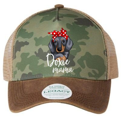 Funny Doxie Mama Dachshund Lover Weiner Dog Gift Legacy Tie Dye Trucker Hat