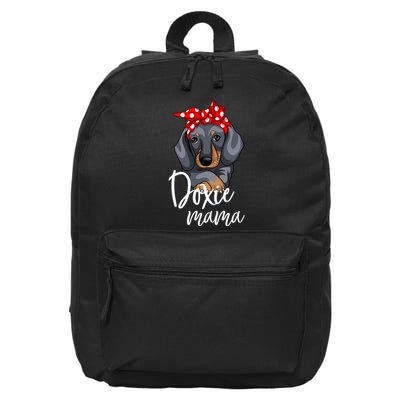 Funny Doxie Mama Dachshund Lover Weiner Dog Gift 16 in Basic Backpack