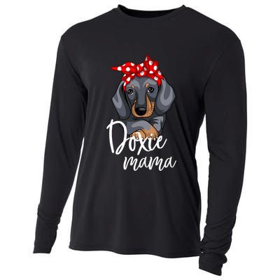 Funny Doxie Mama Dachshund Lover Weiner Dog Gift Cooling Performance Long Sleeve Crew