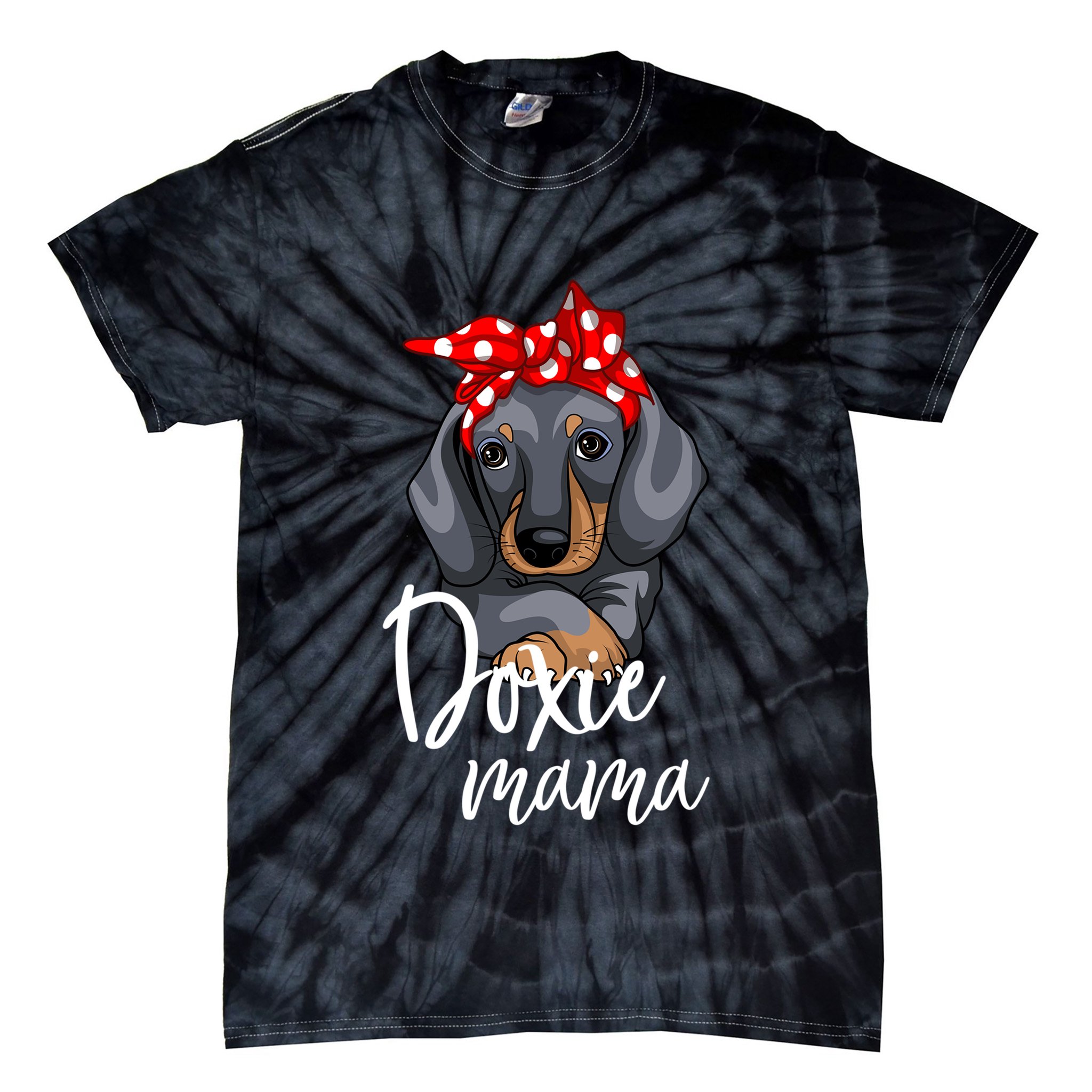 Funny Doxie Mama Dachshund Lover Weiner Dog Gift Tie-Dye T-Shirt
