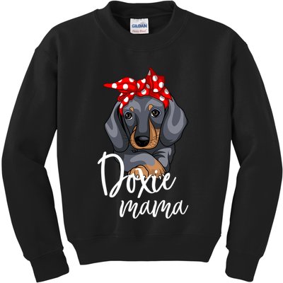 Funny Doxie Mama Dachshund Lover Weiner Dog Gift Kids Sweatshirt