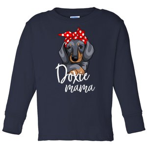 Funny Doxie Mama Dachshund Lover Weiner Dog Gift Toddler Long Sleeve Shirt