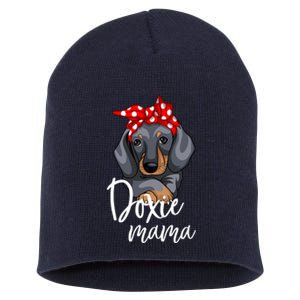 Funny Doxie Mama Dachshund Lover Weiner Dog Gift Short Acrylic Beanie