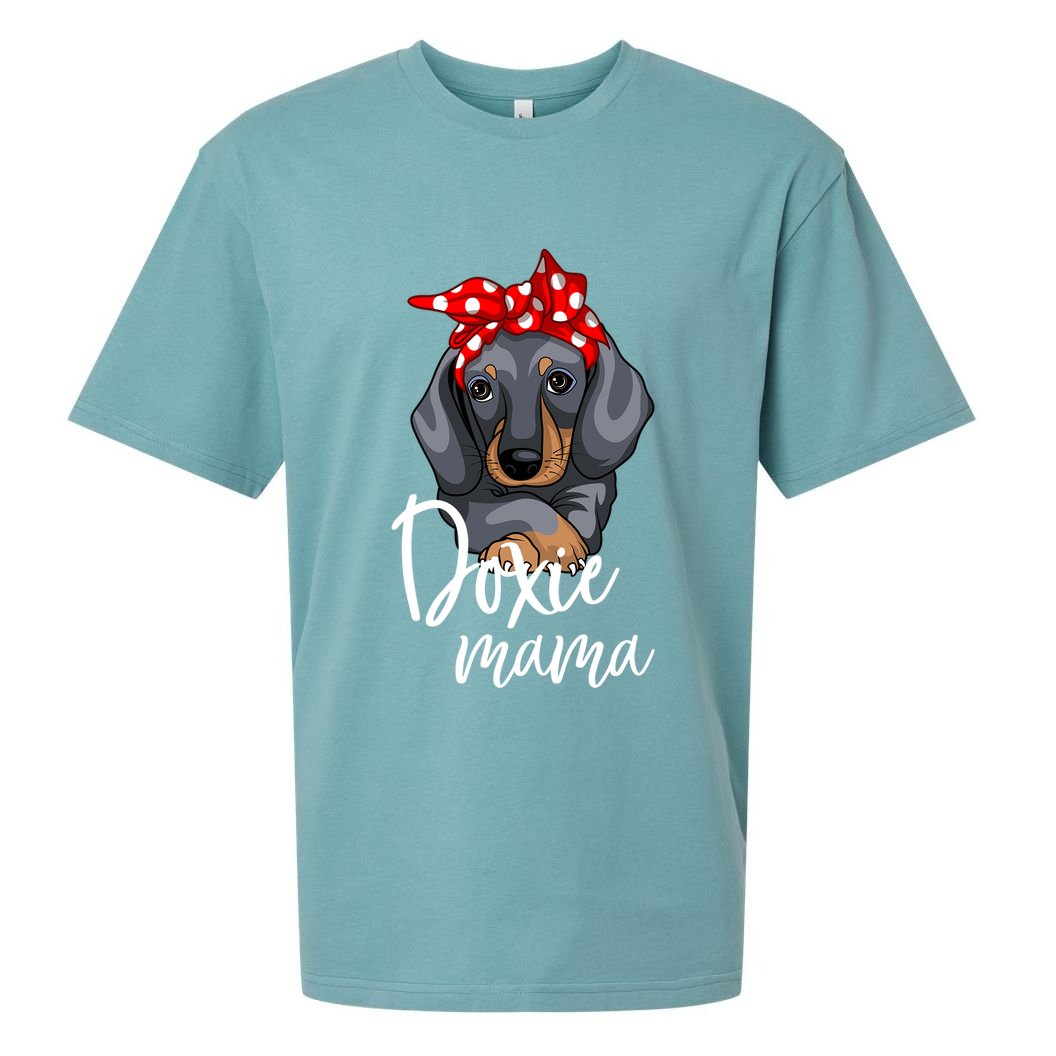 Funny Doxie Mama Dachshund Lover Weiner Dog Gift Sueded Cloud Jersey T-Shirt