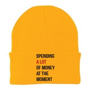 Funny Dad Mom Parents Day Spending A Lot Money At The Moment Knit Cap Winter Beanie