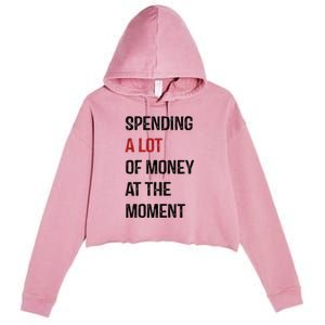 Funny Dad Mom Parents Day Spending A Lot Money At The Moment Crop Fleece Hoodie