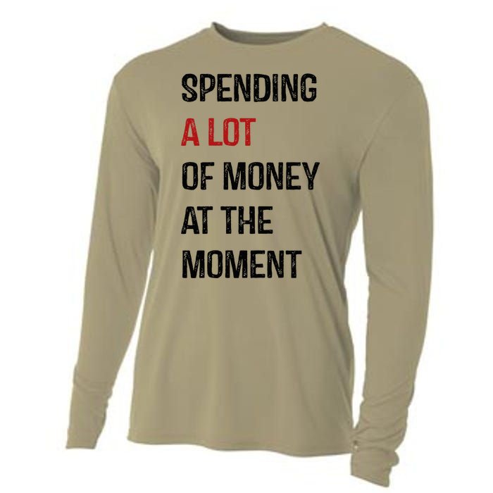 Funny Dad Mom Parents Day Spending A Lot Money At The Moment Cooling Performance Long Sleeve Crew