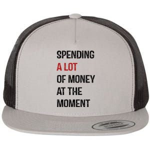 Funny Dad Mom Parents Day Spending A Lot Money At The Moment Flat Bill Trucker Hat